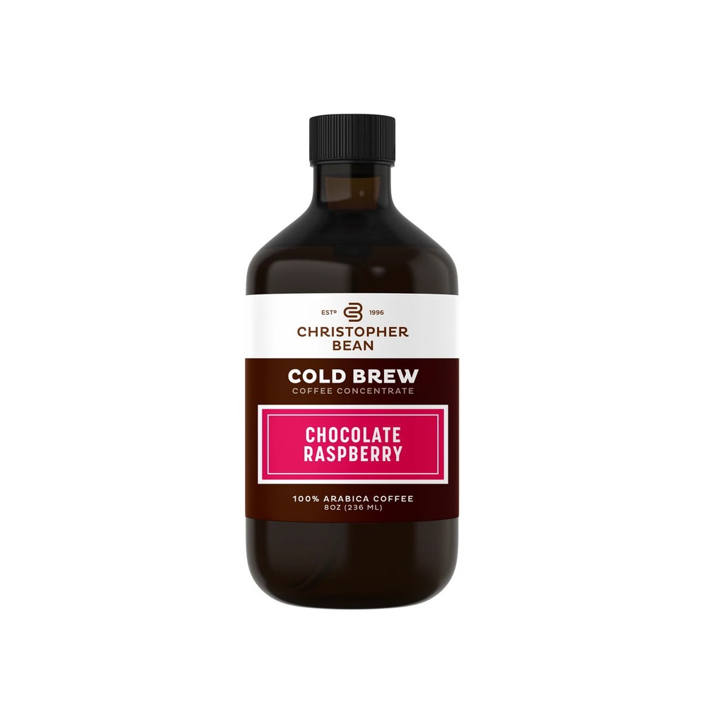 Christopher Bean Chocolate Raspberry Cold Brew Coffee – Smooth Arabica Bottle