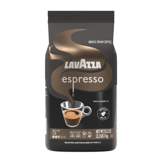 Lavazza Espresso Whole Bean Coffee, 100% Arabica, 2.2 lb Bag Medium Roast
