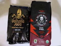 2 Bags – Valhalla Java & Death Wish Whole Coffee Beans Dark Roast 28 Oz
