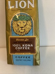 Lion Coffee 24K Gold Roast 100% Kona Coffee Whole Bean 7 oz Ea bb 2/27 Free Ship