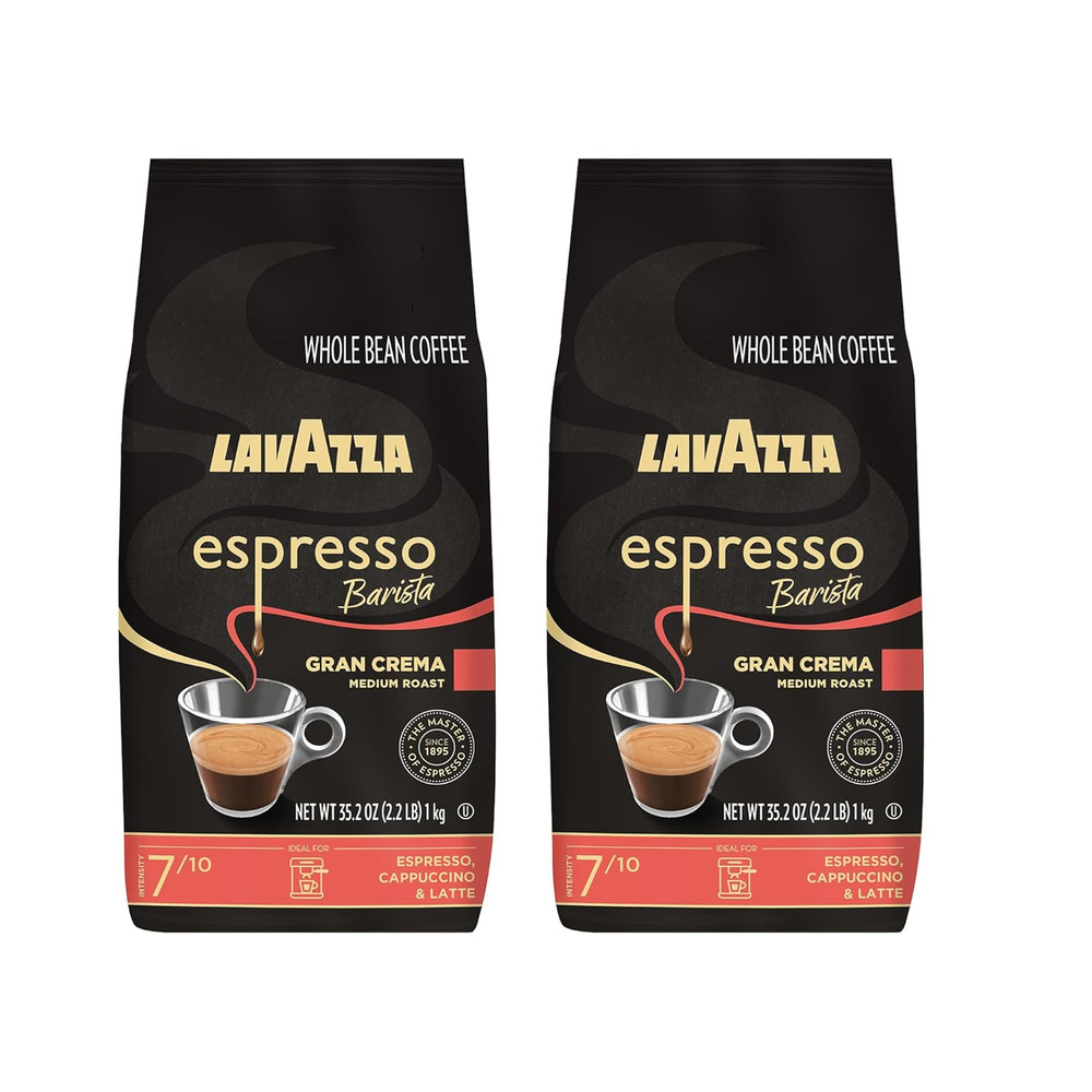 Lavazza Espresso Barista Gran Crema Whole Bean Coffee, 2.2 Lb – Pack of 2 – NEW