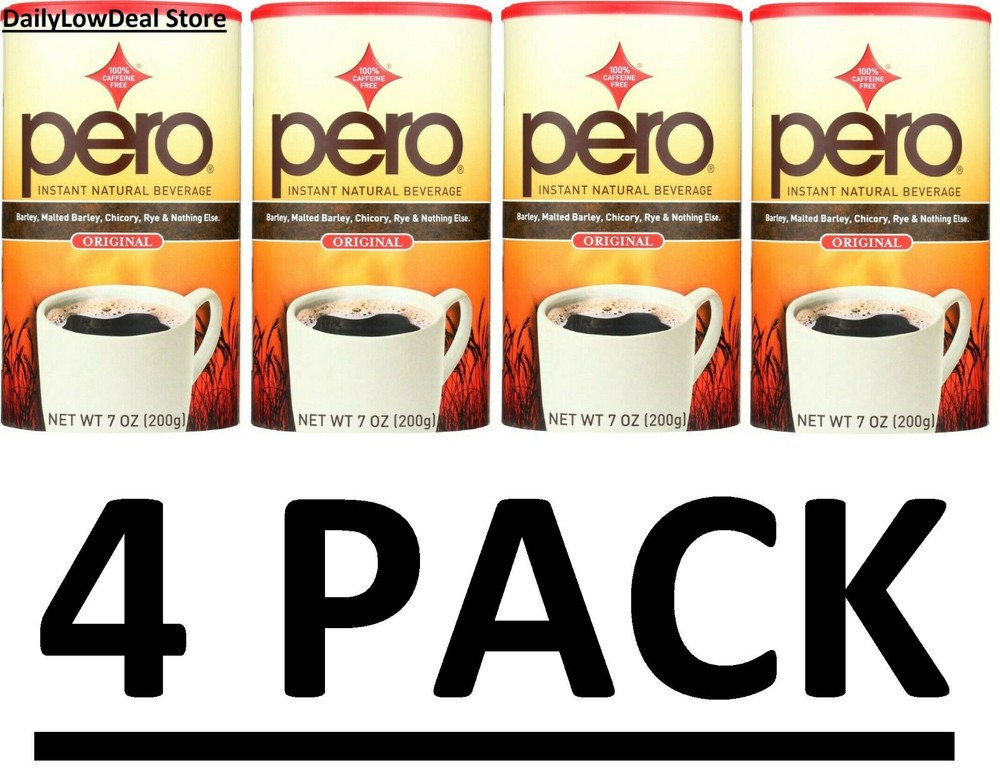 4 PACK – Pero, Instant Natural Beverage, Caffeine Free, Original, 7 oz (200 g)