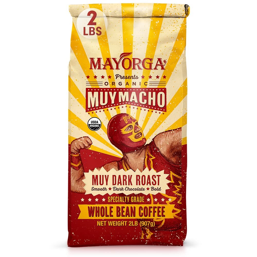 Mayorga Intense Dark Roast Coffee, 2 lb bag – Muy Macho 32 Ounce (Pack of 1)