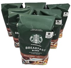 Starbucks Whole Bean Medium Roast Coffee Breakfast Blend (6/12oz Bags) BB 4/6/26