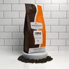 Ethiopian Yirgacheffe Whole Bean Coffee, Medium Roast, Kosher, 2 lb Fresh Roaste