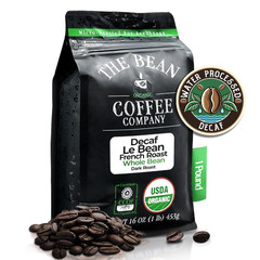 The Bean Organic Coffee Company Water Processed DECAF Le Bean, Dark French Roast