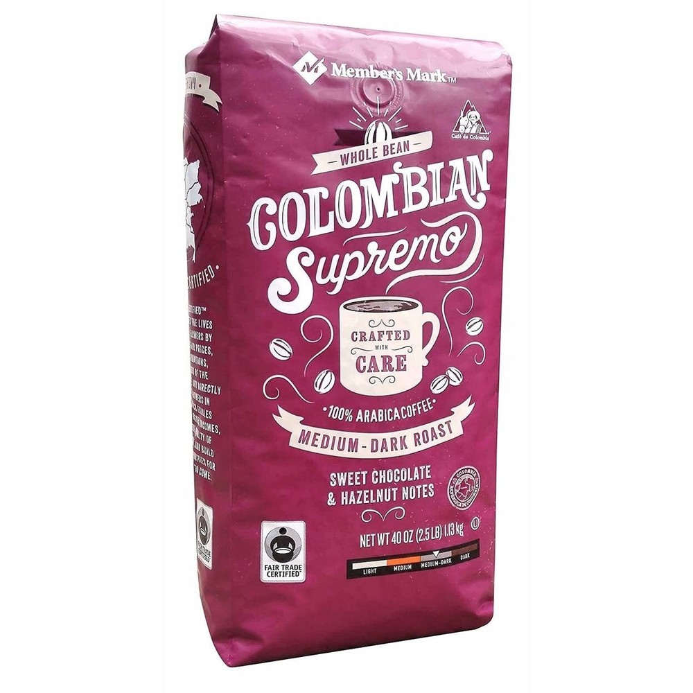 Member’s Mark Whole Bean Colombian Supremo Coffee 2.5 Pound
