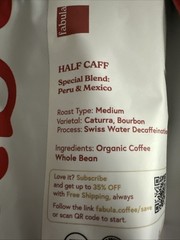 Fabula Coffee Half-Caff Medium Roast Whole Beans – Organic Low Acid ✅2 Package