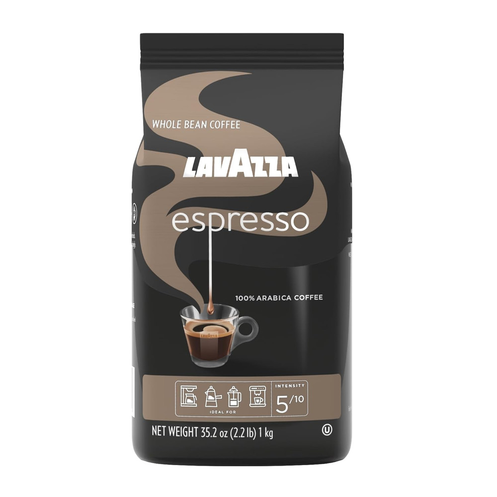 Lavazza Espresso Whole Bean Coffee, Medium Roast, 100% Arabica, 2.2 Lb Bag (Pack
