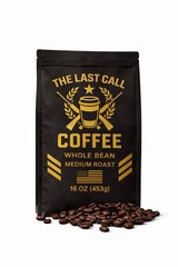 The Last Call Coffee Medium Roast Whole Bean 16 oz Bag Free Shipping
