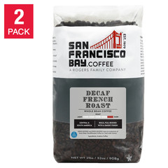San Francisco Bay Decaf French Roast Whole Bean Coffee 2 Lb, 2-Pack