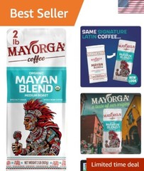 Mayan Blend Organic Whole Bean Coffee, 2 lb – Medium Roast & Silky-Smooth Flavor