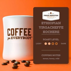 , Ethiopian Yirgacheffe Kochere Whole Bean Coffee, Medium Roast, Kosher, 2 Lb (3