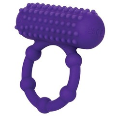 Adult Calexotics Silicone Rechargeable 5 Bead Maximus Ring Purple Penis Ring