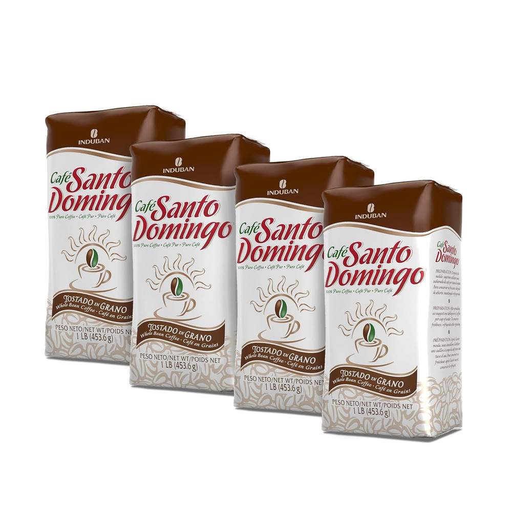 Whole Bean Coffee 16 oz 4 Pack Medium Roast Dominican Fresh Roasted Beans