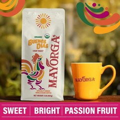 Coffee Buenos Días Blend, 2 lb bag – Bright Light Roast Coffee – Organic Coffee