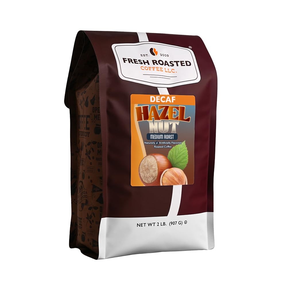 , Decaf Hazelnut Flavored Coffee, 2 lb (32 oz), Medium Roast, Kosher, Whole Bean