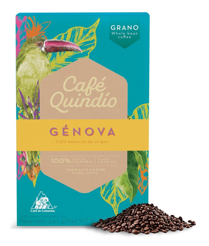 Cafe Quindio Medium Roast 100% Colombian Excelso Whole 12 Ounce (Pack of 1)