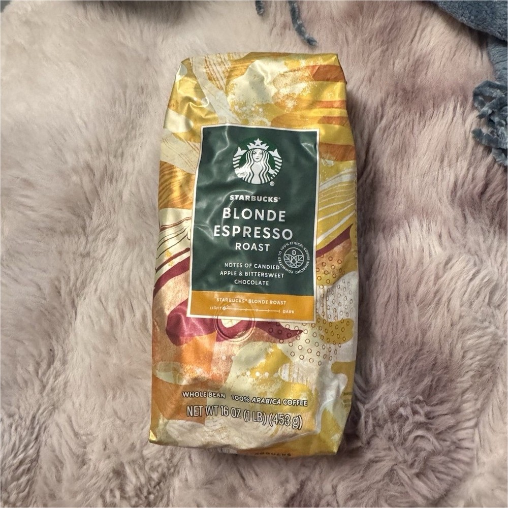 Starbucks Blonde Espresso Roast Light Whole Bean Coffee Apple Chocolate 16 oz