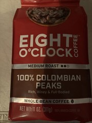 Eight O’Clock Coffee – 100% Colombian Peaks Whole Bean 11 oz Best By 8/18/2026