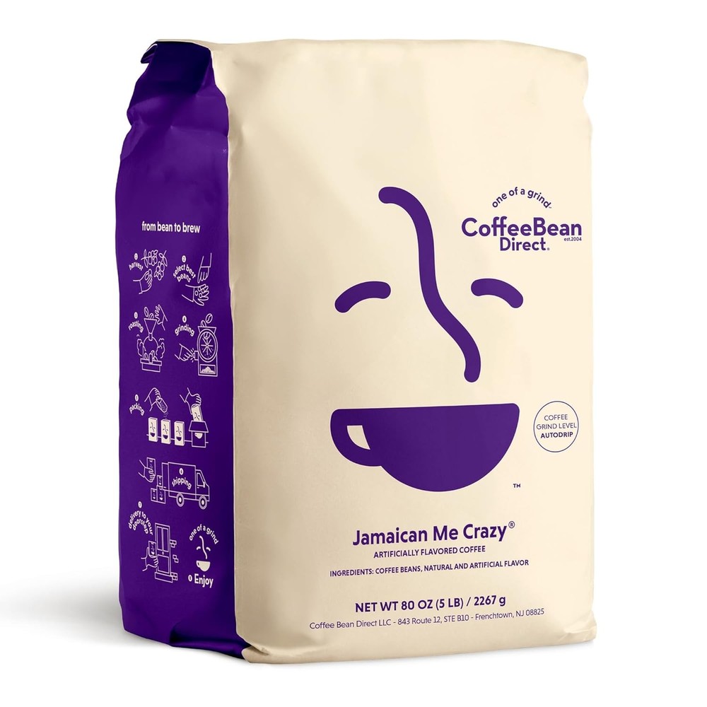 Coffee Bean Direct Jamaican Me Crazy® Flavored, Ground 80 Ounce (Pack of 1)