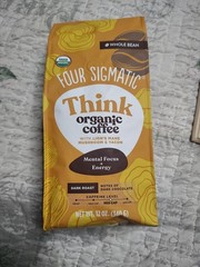 Four Sigmatic Think Organic Coffee Lions Mane Shroom Whole Bean 12oz Exp 07/2026