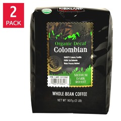 Kirkland Signature Organic Colombian Decaf Whole Bean Coffee, 2 lbs