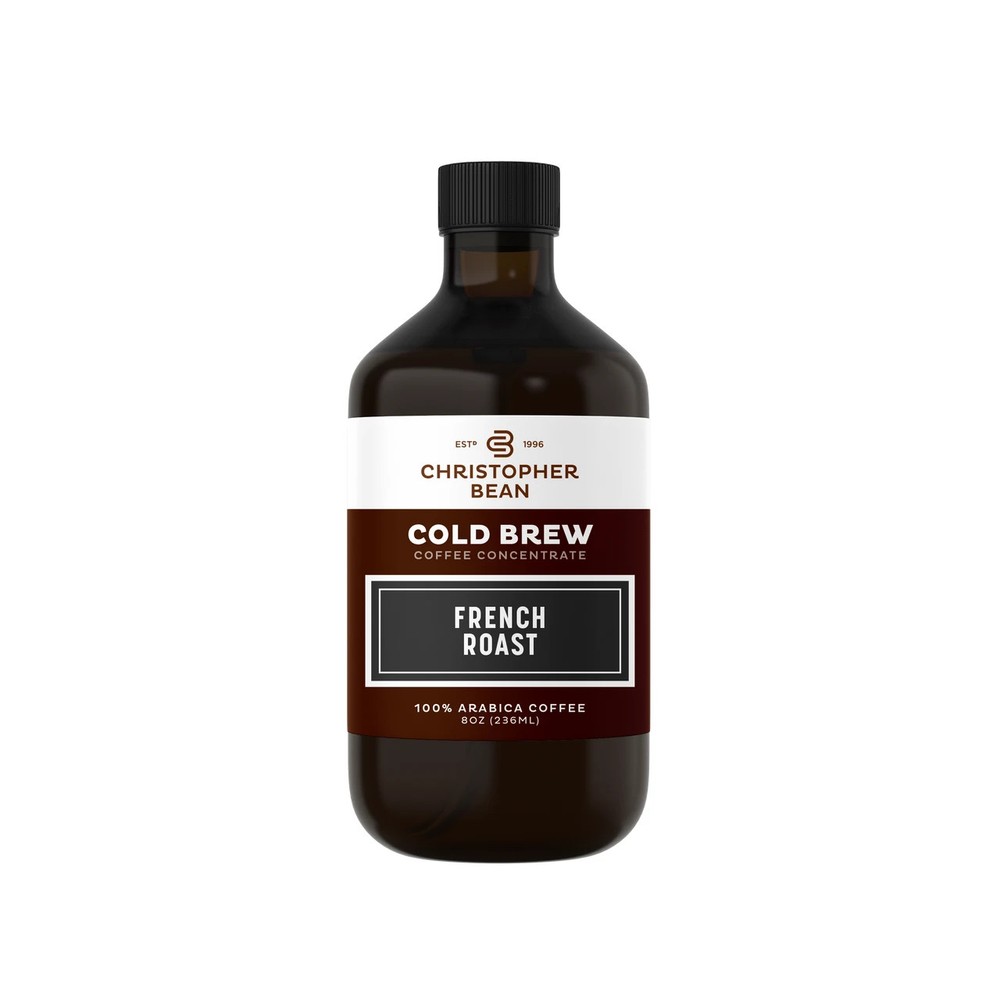 Christopher Bean French Roast Cold Brew Coffee-Bold 100% Arabica Coffee Bottle