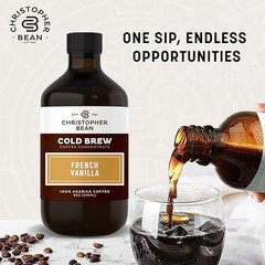 Christopher Bean Cold Brew Coffee Concentrate – French Vanilla Coffee Bottle