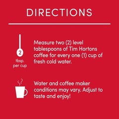 Tim Hortons Original Blend, Medium Roast Ground Coffee, 12 Ounce (Pack of 6)