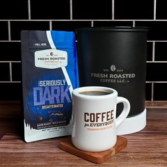 Seriously Dark Decaf Artisan Blend12 oz Dark Roast Kosher Whole Bean