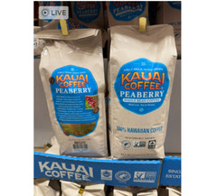 Kauai Coffee 100% Hawaiian Peaberry Whole Bean Coffee – 16 oz (1 bag)