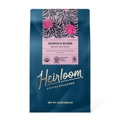 Heirloom Coffee Bedrock Blend Medium Dark Roast Whole Bean 12oz Organic Fair …