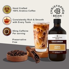 Christopher Bean Cold Brew Coffee Concentrate – French Vanilla Coffee Bottle
