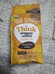 Four Sigmatic Think Organic Coffee Lions Mane Shroom Whole Bean 12oz Exp 07/2026