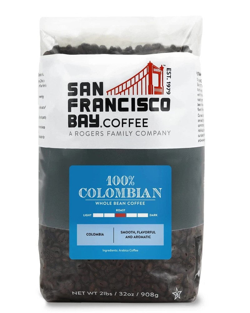 Medium Roast Whole Bean Coffee – 100% Colombian, 2 lb Bag 08/27/2026