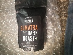 Coopers Cask Cofee Sumatra Organic Dark Roast 12 Oz