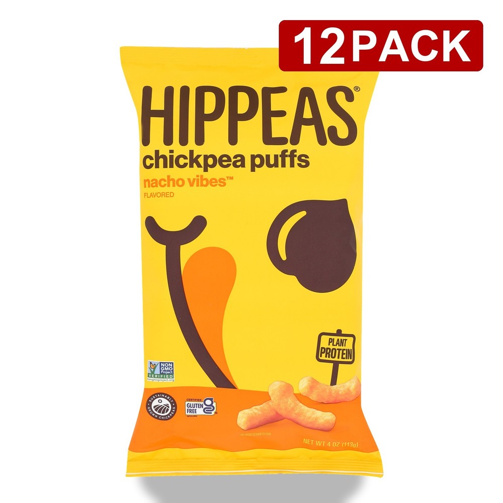 Nacho Vibes Hippeas Chickpea Puffs 4 Oz Snack 12 Pack
