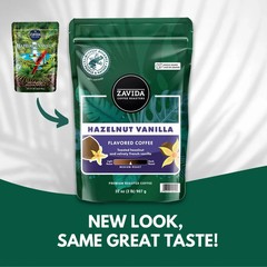 Zavida Coffee Whole Bean Coffee, Hazelnut Vanilla (32 oz.)