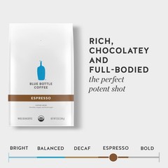 Blue Bottle Whole Bean Organic Coffee, Espresso, Dark Roast, 12 Ounce bag Pac…