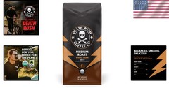 Ethically Sourced Organic Coffee, Medium Roast Whole Beans, 16 oz, High Caffeine