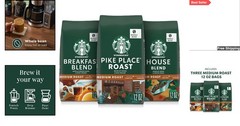 Starbucks Whole Coffee Beans Variety Pack – Medium Roast Bliss (3 x 12oz)