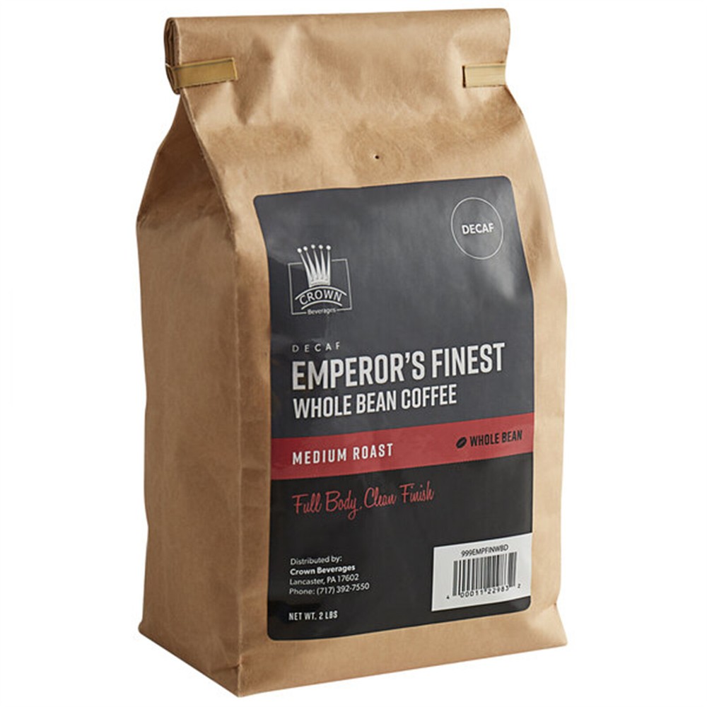 Crown Beverages Emperor’s Finest Whole Bean Decaf Coffee 2 lb. WS-999EMPFINWBD