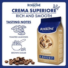 Caffè Borbone Whole Bean Coffee, Medium Roast Arabica and Robusta Blend, Crem…