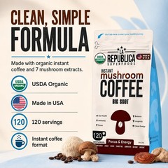 La Republica Instant Mushroom Coffee 120 Servings
