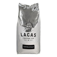 Lacas Coffee Cafe Blend Decaf Whole Bean Coffee 5 lb. – 4/Pieces WS-110LCWBDCBLD