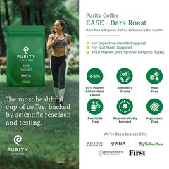 Purity Coffee EASE Low Acid Dark Roast Ground Coffee 12oz USDA Organic Arabica