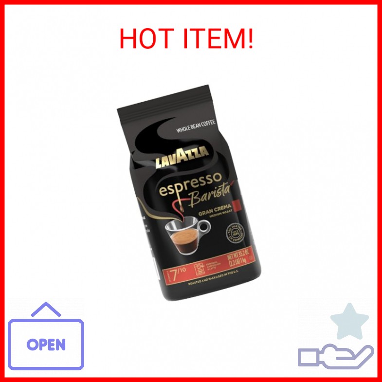 Lavazza Espresso Barista Gran Crema Whole Bean Coffee Blend, Medium Espresso Roa