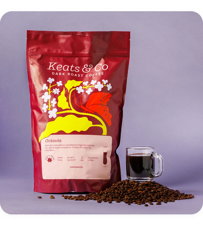 Octavia 5lb Coffee Beans Dark Roast Arabica Whole Bean Fresh USA