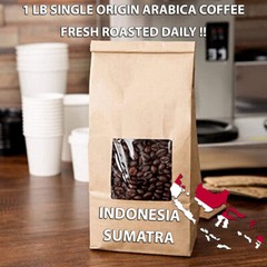 1 LB INDONESIA SUMATRA MANDHELING SAMPLE ROASTED COFFEE WHOLE BEAN, GROUND